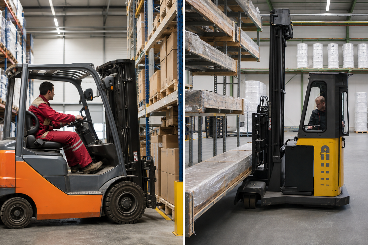 Heftruck en reachtruck combi training