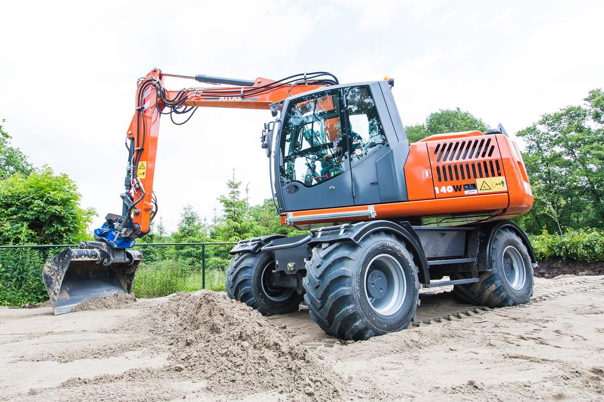 Graafmachine bandenkraan