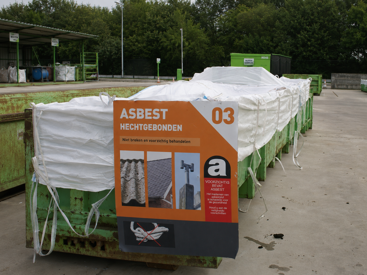 Asbest blootstelling en herkennen op recyclageparken